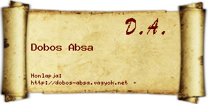 Dobos Absa névjegykártya